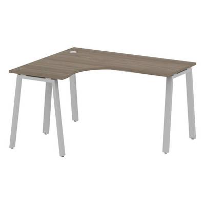 Metal System Style БА.СА-3 Л (Вяз благородный/серый) Стол криволинейный левый на А-образном м/к