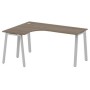 Metal System Style БА.СА-4 Л (Вяз благородный/серый) Стол криволинейный левый на А-образном м/к