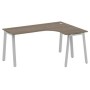 Metal System Style БА.СА-4 Пр (Вяз благородный/серый) Стол криволинейный правый на А-образном м/к
