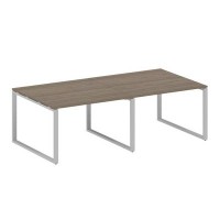 Metal System Style БО.ПРГ-2.2 (Вяз благородный/серый) Переговорный стол (2 столешницы) на О-образном м/к