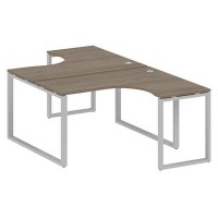 Metal System Style БО.РАС-СА-2.3 (Вяз благородный/серый) Рабочая станция криволинейная на О-образном м/к
