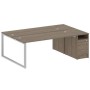 Metal System Style БО.РС-СТП-2.5 (Вяз благородный/серый) Рабочая станция на О-образном м/к с опорной тумбой