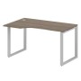 Metal System Style БО.СА-2 Л (Вяз благородный/серый) Стол криволинейный левый на О-образном м/к