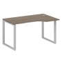 Metal System Style БО.СА-2 Пр (Вяз благородный/серый) Стол криволинейный правый на О-образном м/к