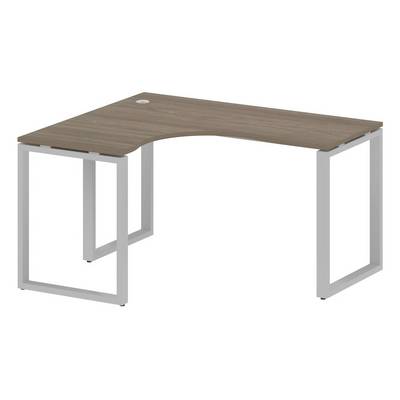 Metal System Style БО.СА-3 Л (Вяз благородный/серый) Стол криволинейный левый на О-образном м/к