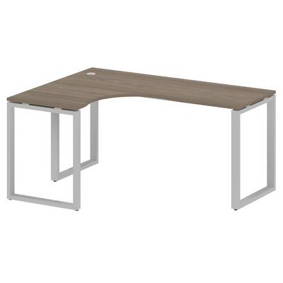 Metal System Style БО.СА-4 Л (Вяз благородный/серый) Стол криволинейный левый на О-образном м/к