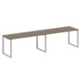 Metal System Style БО.СМ-2.4 (Вяз благородный/серый) Рабочая станция на 2 раб.места на О-образном м/к