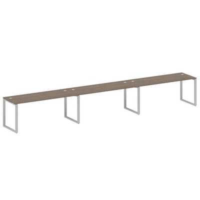 Metal System Style БО.СМ-3.5 (Вяз благородный/серый) Рабочая станция на 3 раб.места на О-образном м/к