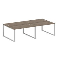 Metal System Style БО.СМ-4.3 (Вяз благородный/серый) Рабочая станция на 4 раб.места на О-образном м/к