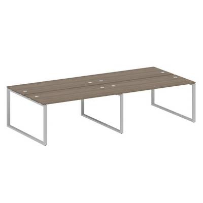 Metal System Style БО.СМ-4.4 (Вяз благородный/серый) Рабочая станция на 4 раб.места на О-образном м/к