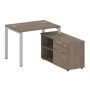 Metal System Style БП.РС-СТС-2.1 Пр (Вяз благородный/серый) Рабочая станция на П-образном м/к с опорной тумбой правая