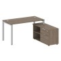 Metal System Style БП.РС-СТС-2.3 Пр (Вяз благородный/серый) Рабочая станция на П-образном м/к с опорной тумбой правая