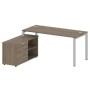 Metal System Style БП.РС-СТС-2.4 Л (Вяз благородный/серый) Рабочая станция на П-образном м/к с опорной тумбой левая