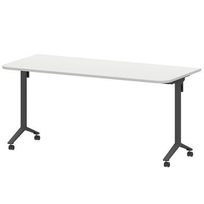 Моби МБ22-160.70Р (Белый/Антрацит) Стол мобильный складной радиусный