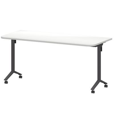 Моби МБ25-160.70Р (Белый/Антрацит) Стол мобильный складной радиусный