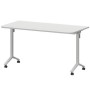 Моби МБ22-140.70Р (Белый/Белый) Стол мобильный складной радиусный