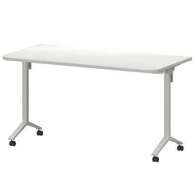 Моби МБ25-140.70Р (Белый/Белый) Стол мобильный складной радиусный