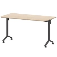 Моби МБ22-140.70Р (Бук/Антрацит) Стол мобильный складной радиусный