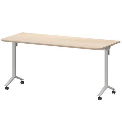 Моби МБ22-160.70Р (Бук/Белый) Стол мобильный складной радиусный