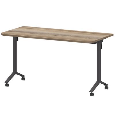 Моби МБ25-140.70Р (Дуб сафари/Антрацит) Стол мобильный складной радиусный