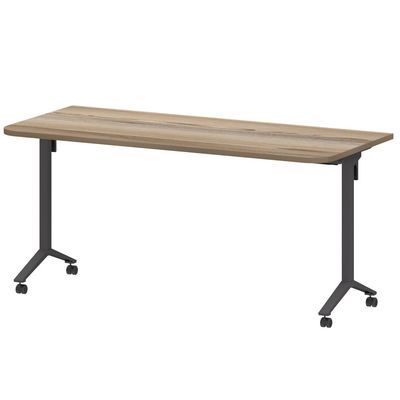 Моби МБ25-160.70Р (Дуб сафари/Антрацит) Стол мобильный складной радиусный