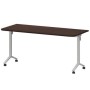 Моби МБ22-160.70Р (Дуб венге/Белый) Стол мобильный складной радиусный