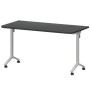 Моби МБ25-140.70Р (Графит/Белый) Стол мобильный складной радиусный
