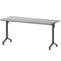 Моби МБ25-160.70Р (Лиственница/Антрацит) Стол мобильный складной радиусный