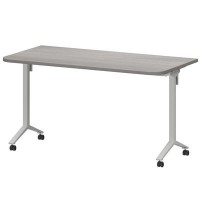 Моби МБ25-140.70Р (Лиственница/Белый) Стол мобильный складной радиусный