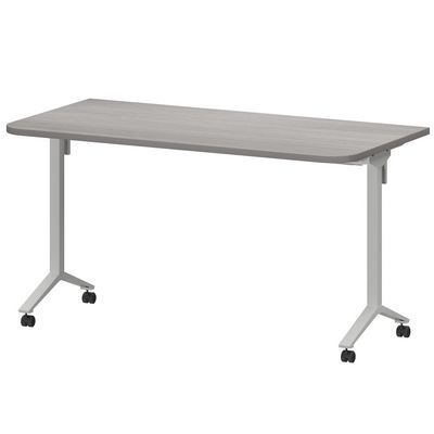 Моби МБ25-140.70Р (Лиственница/Белый) Стол мобильный складной радиусный