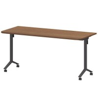 Моби МБ22-160.70Р (Орех/Антрацит) Стол мобильный складной радиусный