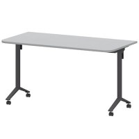 Моби МБ22-140.70Р (Серый/Антрацит) Стол мобильный складной радиусный
