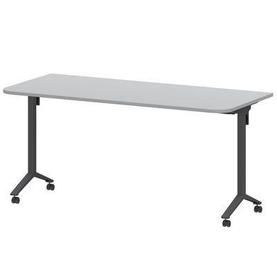 Моби МБ22-160.70Р (Серый/Антрацит) Стол мобильный складной радиусный