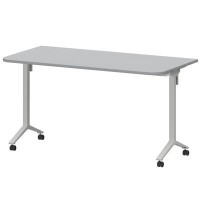 Моби МБ22-140.70Р (Серый/Белый) Стол мобильный складной радиусный