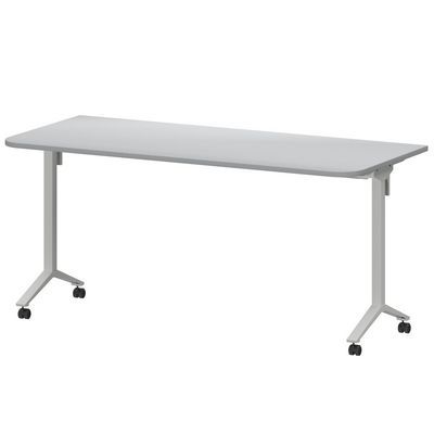 Моби МБ22-160.70Р (Серый/Белый) Стол мобильный складной радиусный