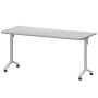 Моби МБ22-160.70Р (Серый/Белый) Стол мобильный складной радиусный