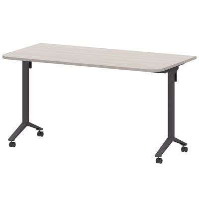 Моби МБ22-140.70Р (Ясень шимо/Антрацит) Стол мобильный складной радиусный