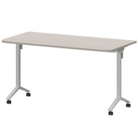 Моби МБ22-140.70Р (Ясень шимо/Белый) Стол мобильный складной радиусный
