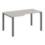 New Line NLN36322624 (дуб шамони светлый/антрацит) Стол эргономичный левый на металлоопорах 
