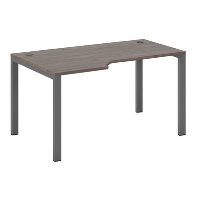 New Line NLN36322634 (дуб шамони темный/антрацит) Стол эргономичный левый на металлоопорах 
