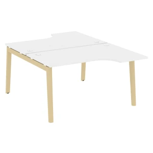 OW.D.SA-2 (Белый бриллиант/Дуб светлый) Рабочая станция, опоры - массив дерева