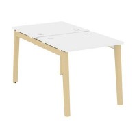 Onix Wood OW.D.RS-2.0.7 (Белый бриллиант/Дуб светлый) Рабочая станция, опоры - массив дерева