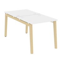 Onix Wood OW.D.RS-2.0.8 (Белый бриллиант/Дуб светлый) Рабочая станция, опоры - массив дерева