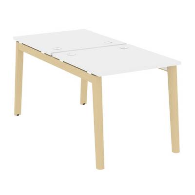 Onix Wood OW.D.RS-2.0.8 (Белый бриллиант/Дуб светлый) Рабочая станция, опоры - массив дерева