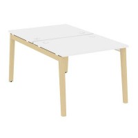 Onix Wood OW.D.RS-2.1.8 (Белый бриллиант/Дуб светлый) Рабочая станция, опоры - массив дерева