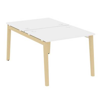 Onix Wood OW.D.RS-2.1.8 (Белый бриллиант/Дуб светлый) Рабочая станция, опоры - массив дерева