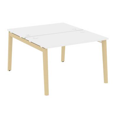 Onix Wood OW.D.RS-2.2.7 (Белый бриллиант/Дуб светлый) Рабочая станция, опоры - массив дерева