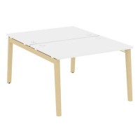 Onix Wood OW.D.RS-2.2.8 (Белый бриллиант/Дуб светлый) Рабочая станция, опоры - массив дерева