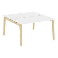 Onix Wood OW.D.RS-2.3.7 (Белый бриллиант/Дуб светлый) Рабочая станция, опоры - массив дерева