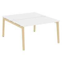 Onix Wood OW.D.RS-2.3.8 (Белый бриллиант/Дуб светлый) Рабочая станция, опоры - массив дерева